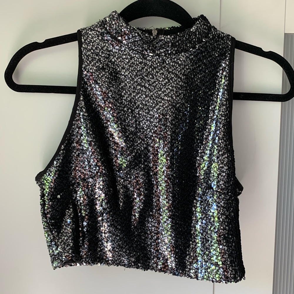 Sequin crop top